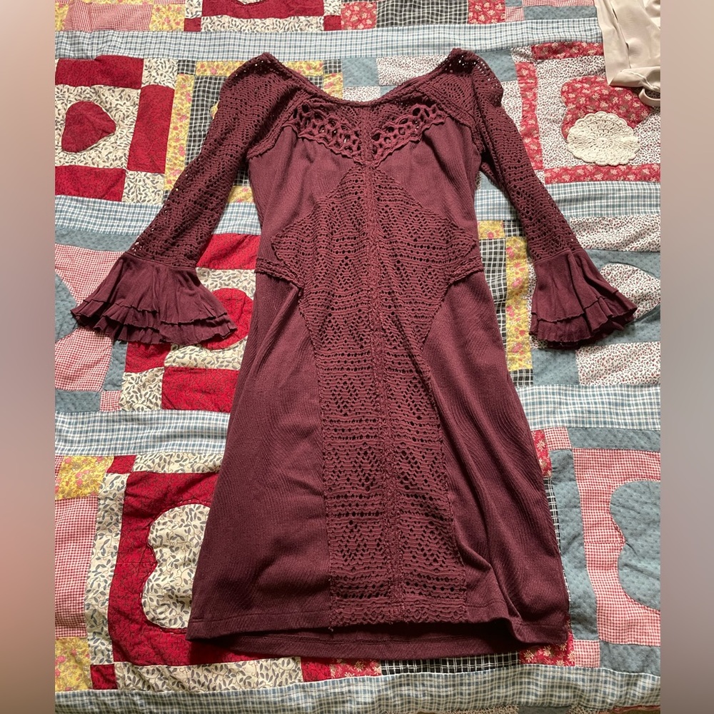 Dark burgundy Free People Dress, Small